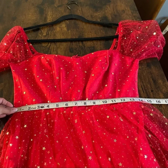 Double Crazy Star Mesh Fit & Flare Dress - Picture 10 of 15